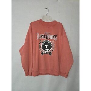 University of Texas Longhorns Sweatshirt Womens L Coral Hook Em Graphic chicka-d